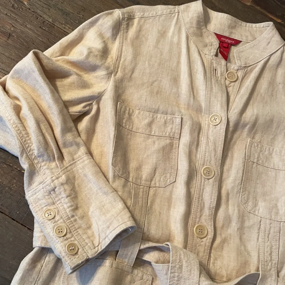 Sundance Cream Utility Jacket Sz L like new - Picture 2 of 9